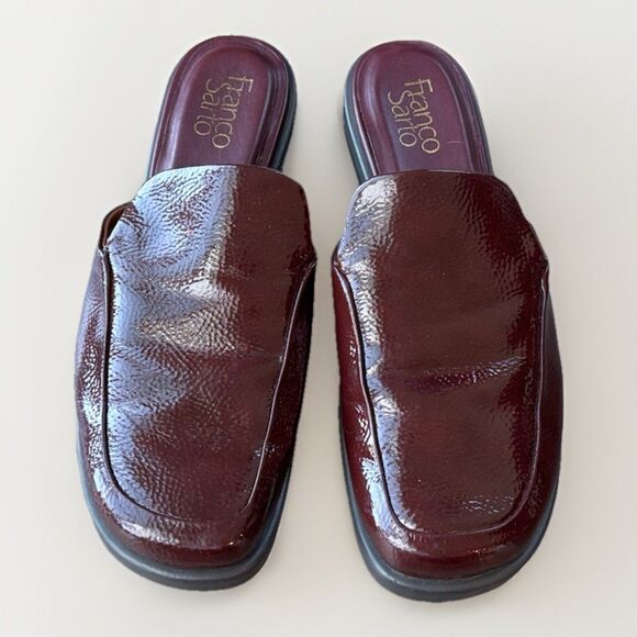 Franco Sarto Bocca Slide Bordeaux Mules Size 7.5 Women’s Low Heel Slip On Shoes - Picture 2 of 8